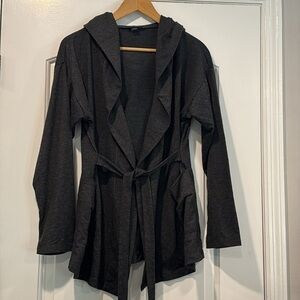 JONES NEW YORK BELTED DARK GRAY POCKETED CARDIGAN W/ BELT SIZE MEDIUM